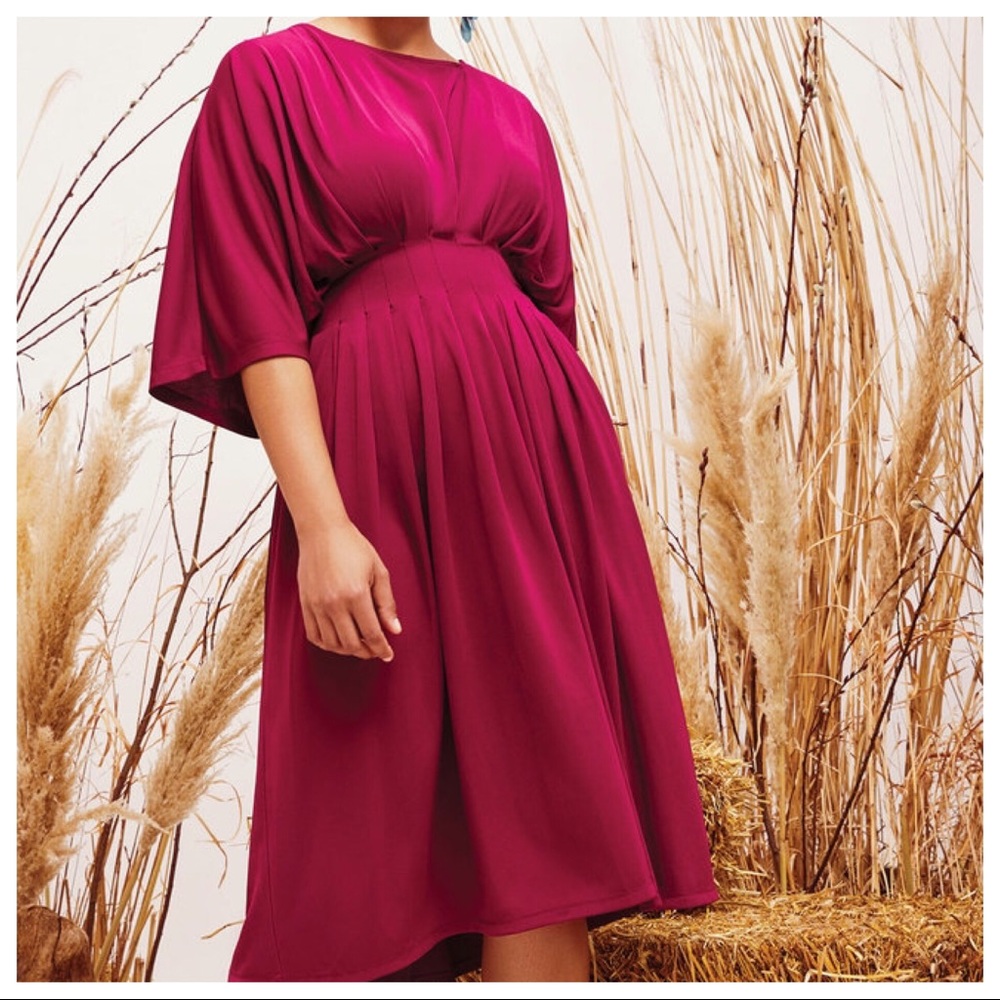 ELOQUII | Pintuck Waist Midi Dress